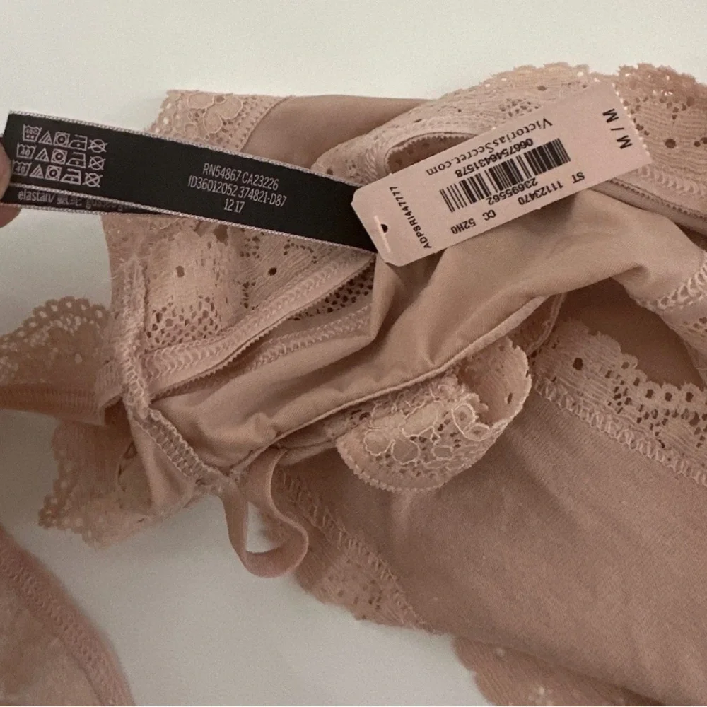 Victoria's Secret Lace-Trim Open Back Satin Cheeky Panty